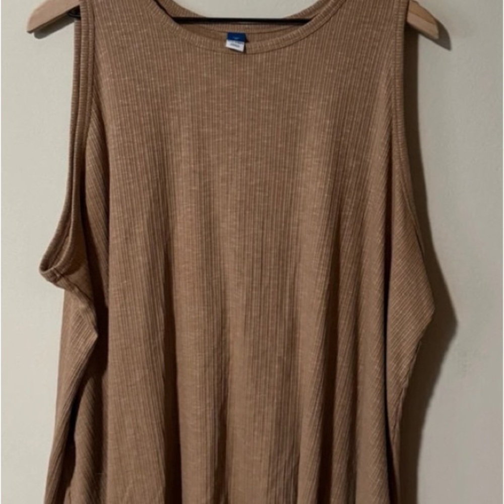 Old Navy Tan Ribbed Sleeveless Tank Top